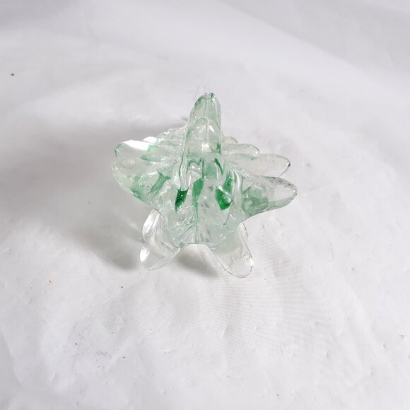 Vintage Clear Glass Christmas Tree With Green Swirl - Picture 7 of 8